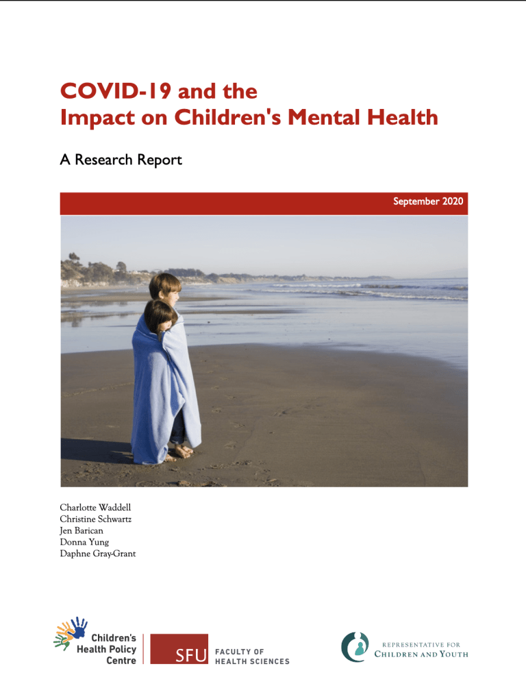 Report cover: COVID-19 and the Impact on Children's Mental Health