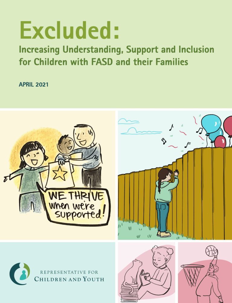 Report cover: Excluded: Increasing Understanding, Support and Inclusion for Children with FASD and their Families