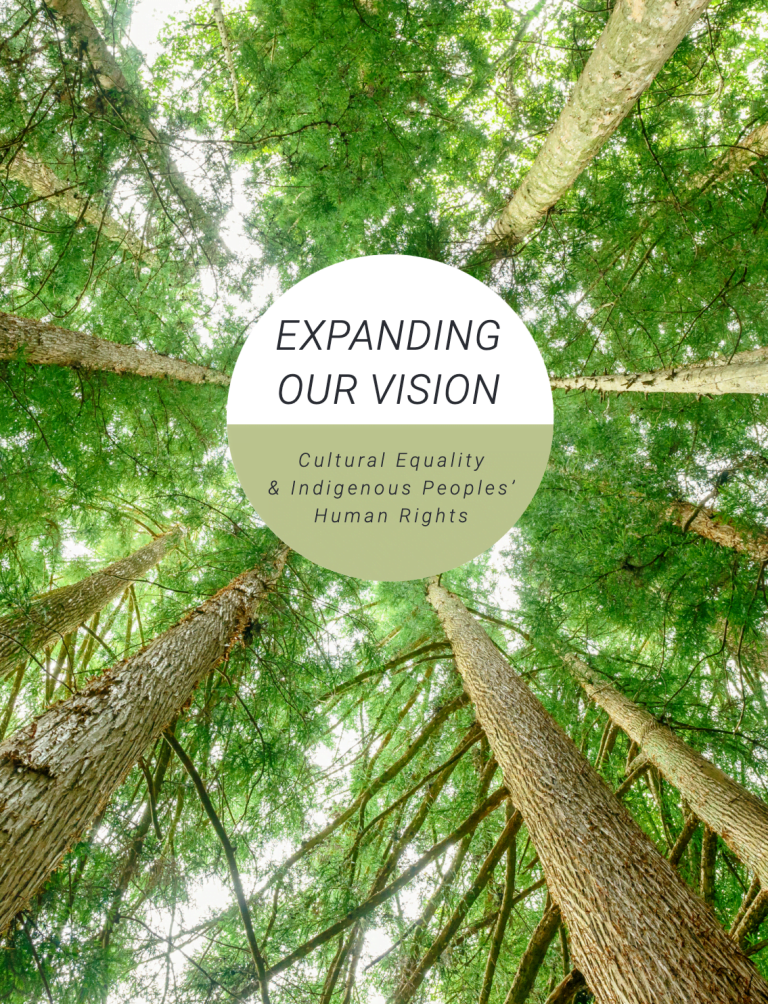 Report cover: Expanding Our Vision: Cultural Equality and Indigenous Peoples’ Human Rights