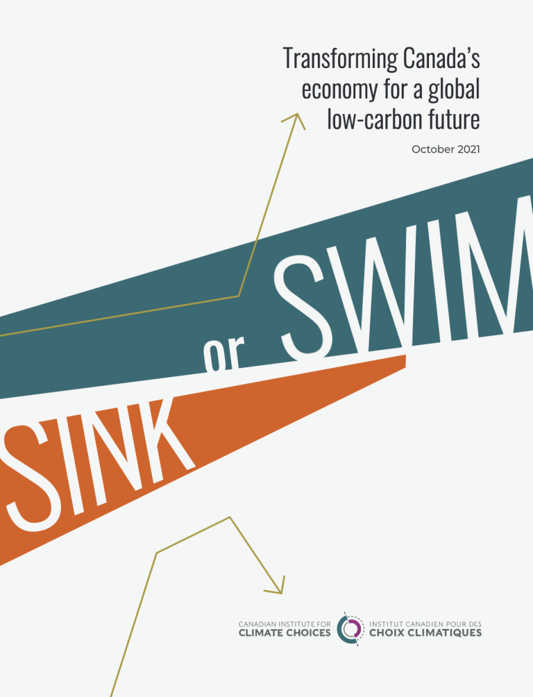 Report cover: Sink or Swim: Transforming Canada’s Economy for a Global Low-Carbon Future