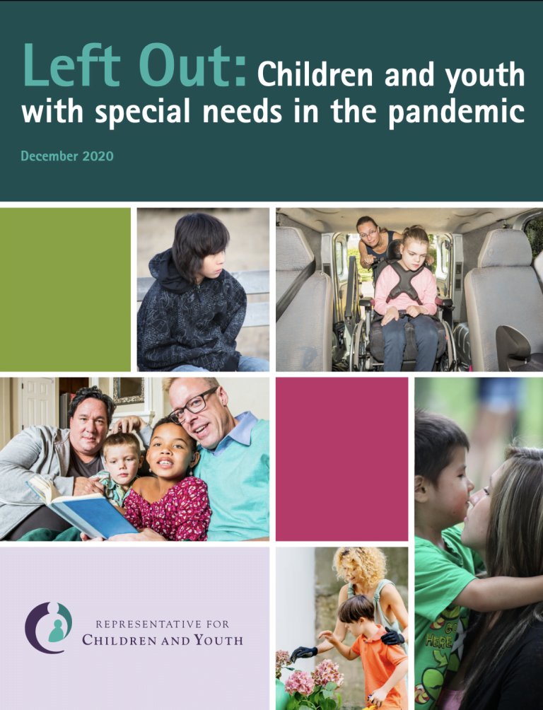 Report cover: Left Out: Children and youth with special needs in the pandemic