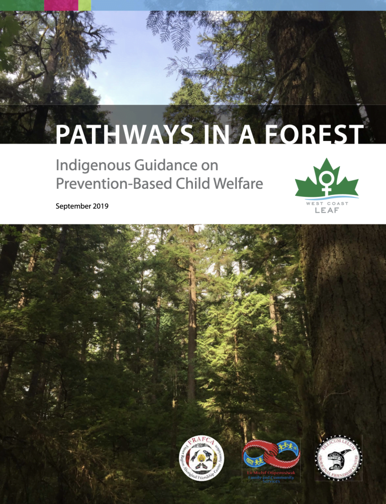 Report cover: Pathways in a Forest: Indigenous Guidance on Prevention-Based Child Welfare