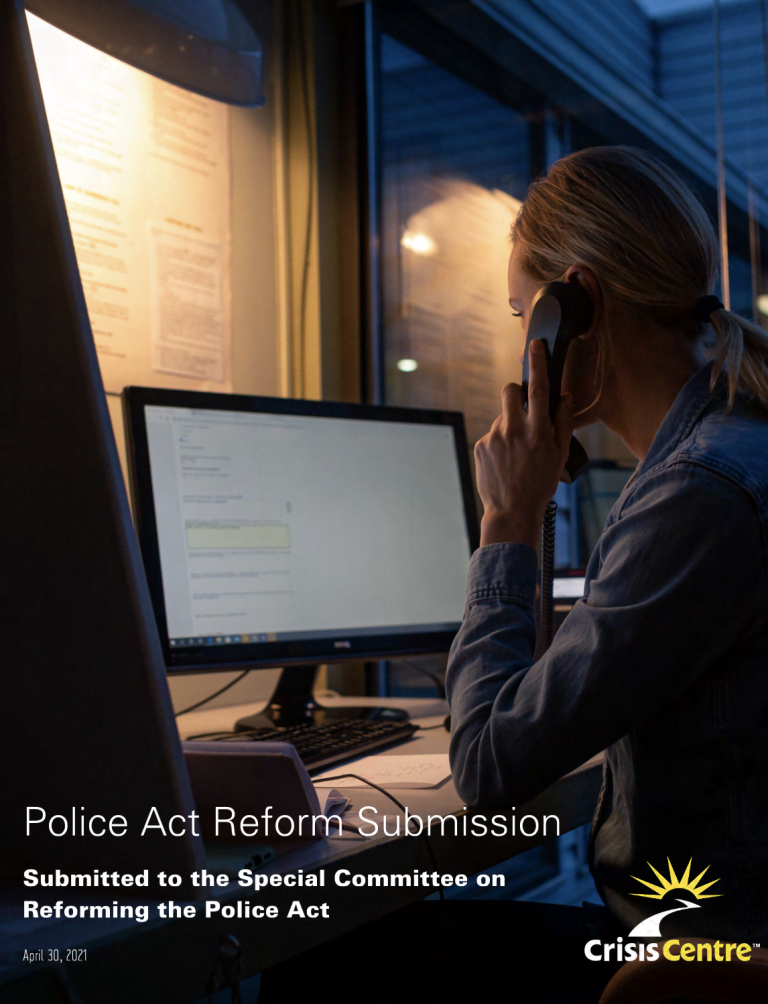 Cover: Police Act Reform Submission: Submitted to the Special Committee on Reforming the Police Act