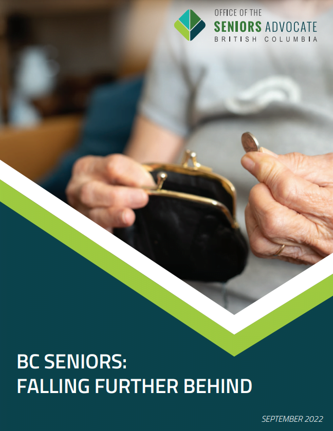 Report cover: BC Seniors: Falling Further Behind