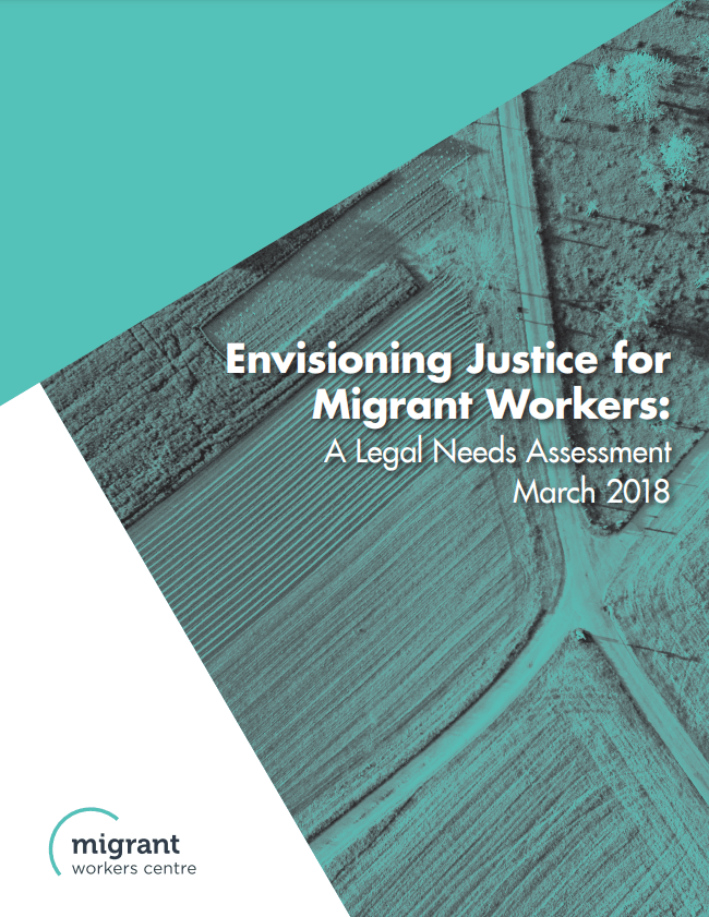 Report cover: Envisioning Justice for Migrant Workers: A Legal Needs Assessment
