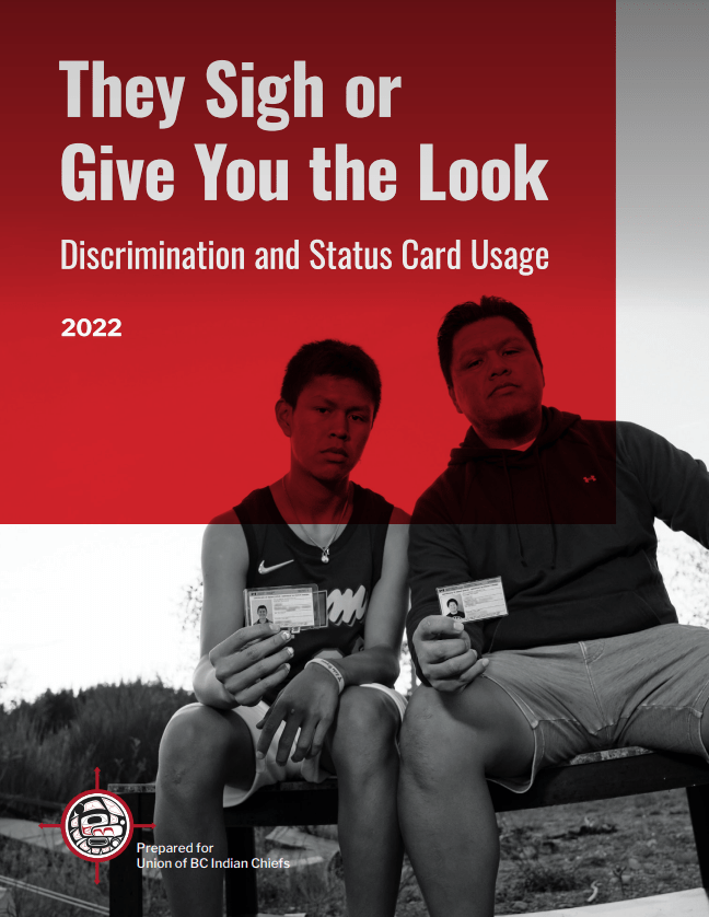 Report cover: They sigh or give you the look: Discrimination and Status Card Use